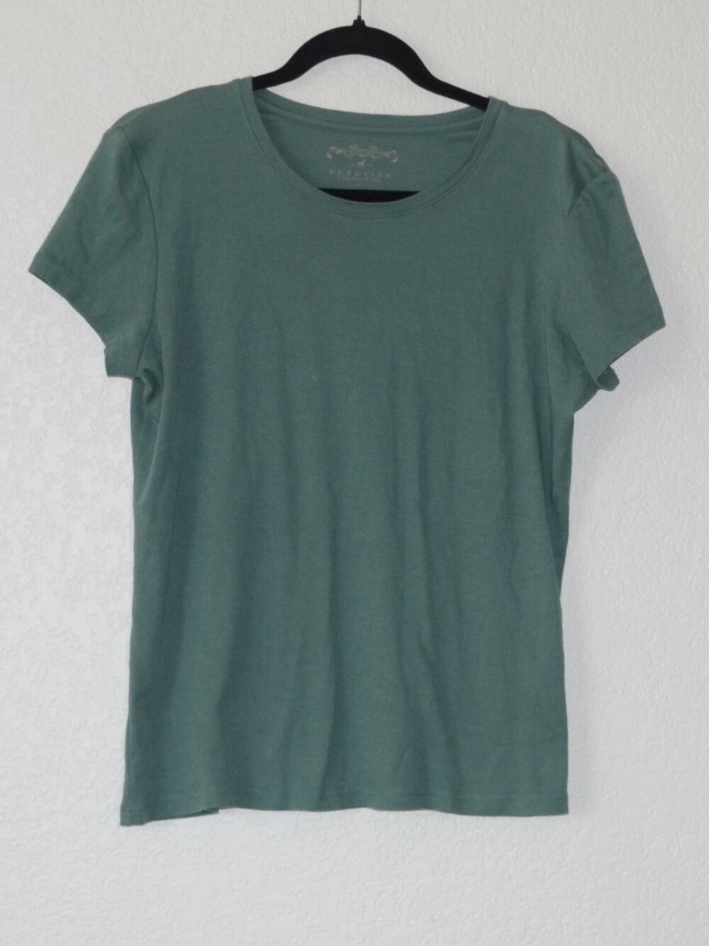 Peruvian Connection Prima Cotton Green T-Shirt – Size M – Made in Peru